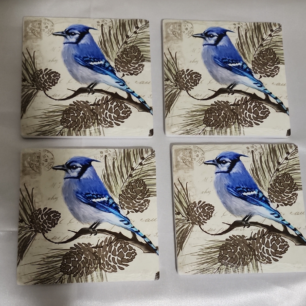 Blue Jay Coasters Set of 4
